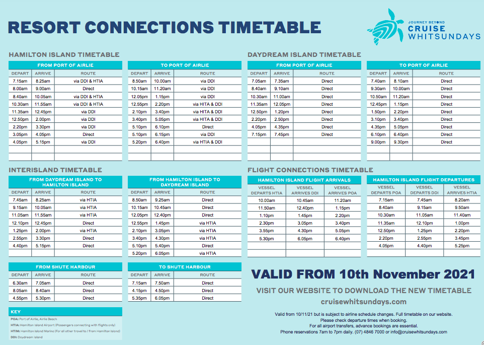 CW ferry timetable