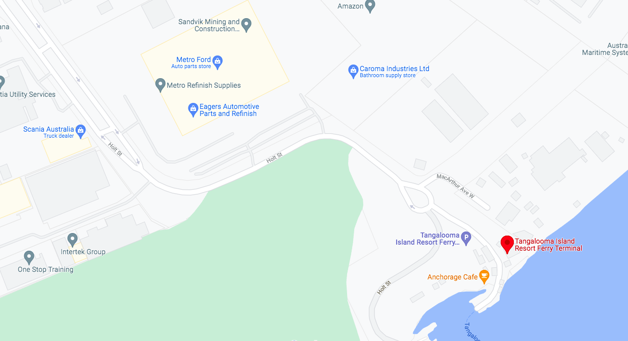 google map.Tangalooma Island Resort Ferry Terminal