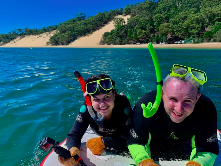 snorkelling on Moreton Island with sunset safari. open water diving. Photo credits @ Australian sunset safaris on Instagram