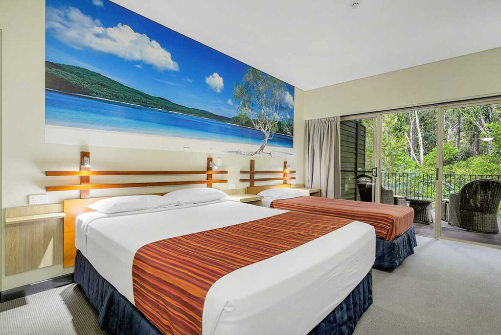 Wallum Resort Hotel Room. Photo credit @kingfisher bay resort on website