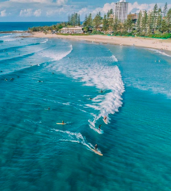 Surfing in Gold Coast. Photo credit:@mel.k.campbell on Instagram