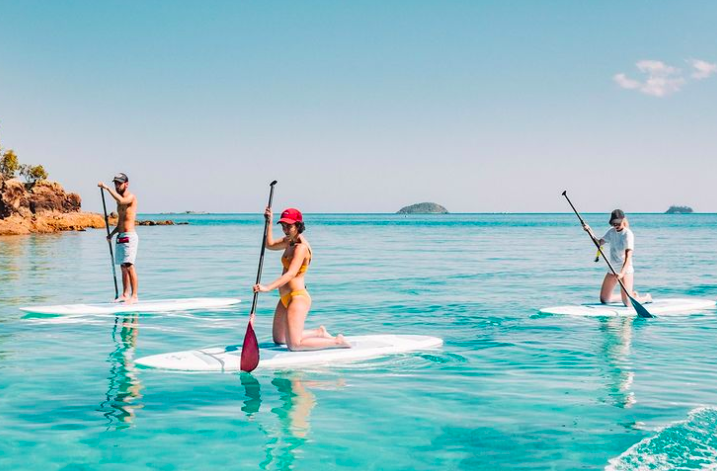 SUP on Entice. Photo credit @isail_whitsundays Instagram