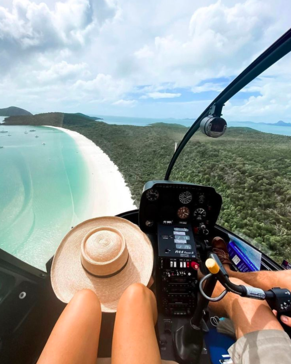 Heli over the whitehaven. Photo credit @bdolifebettertogether⁠ on Instagram