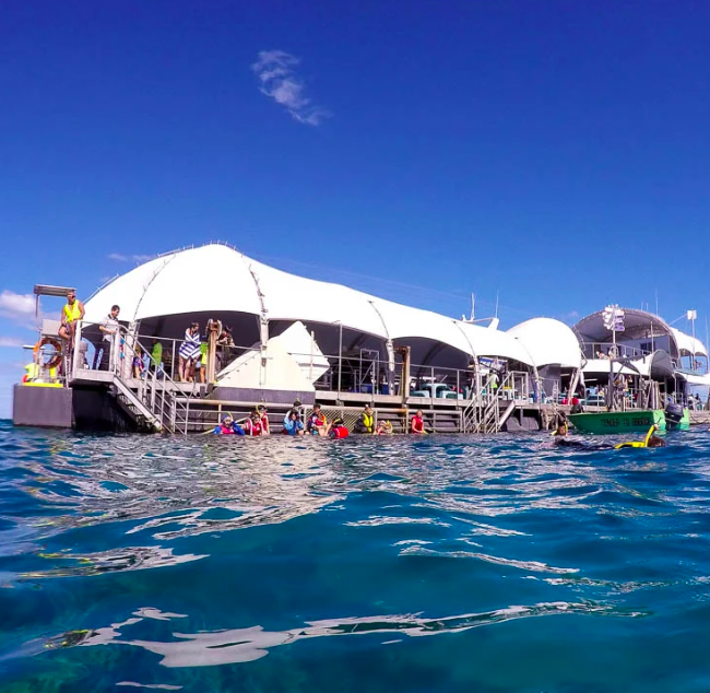 Great Barrier Reef activity platform. Photo credit @greatadventure on website